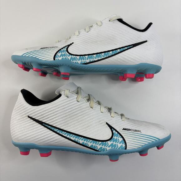Nike Mercurial Vapor 15 Club FG/MG White Blue Soccer Cleats DJ5963-146 Size 7 - Picture 4 of 11
